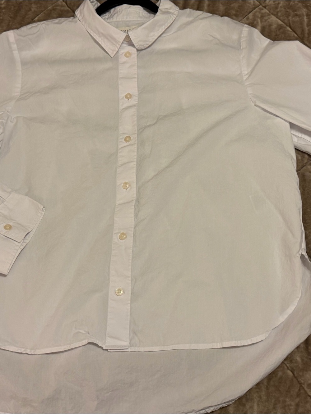 Women’s Banana Republic White Button Down Cotton High-Low Shirt